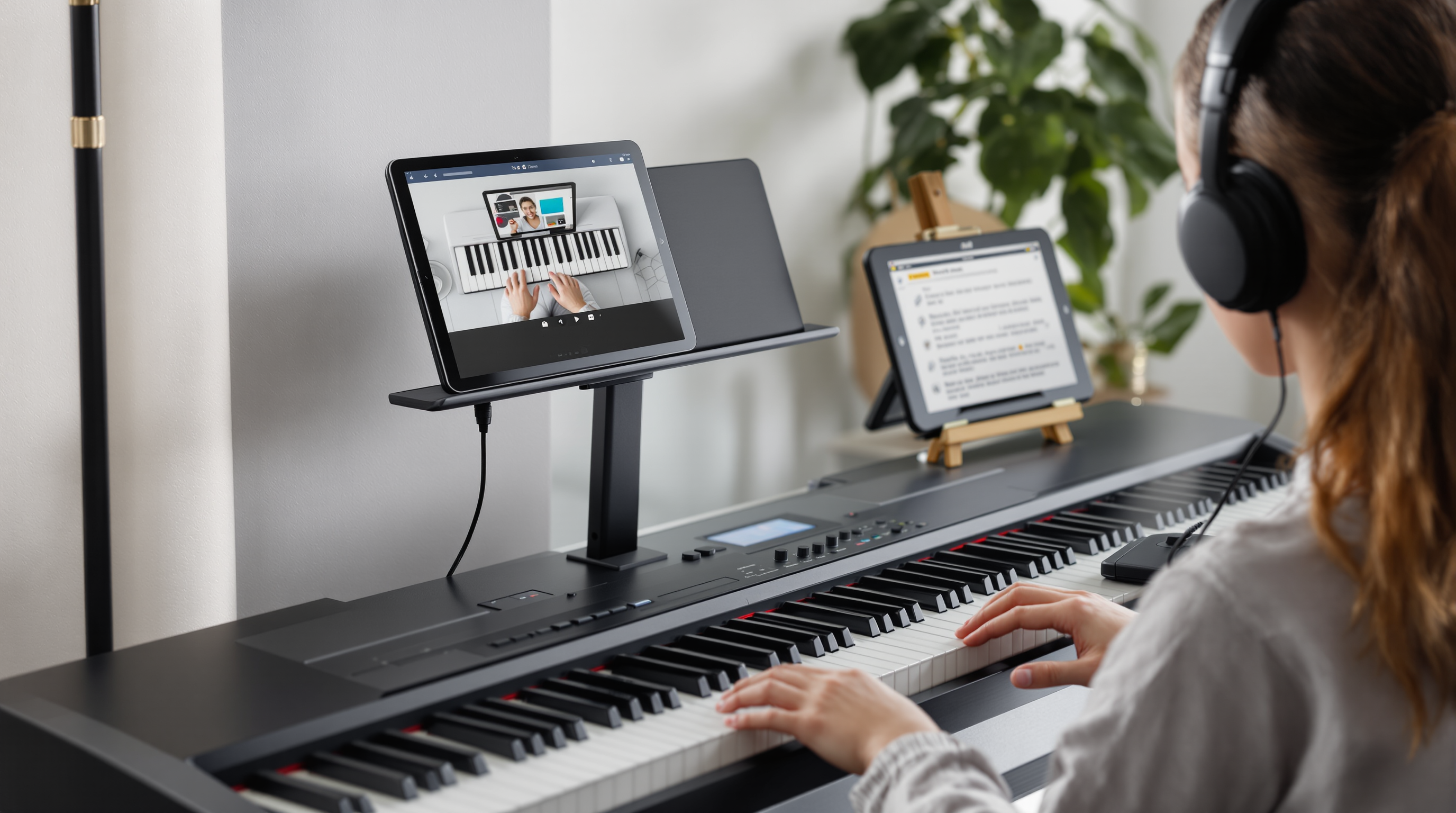 Kind beim Online-Musikunterricht mit Mirco Lieber